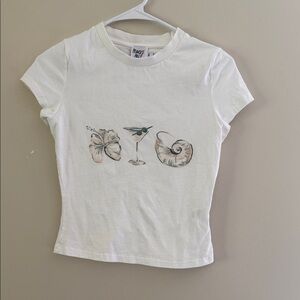 Princess Polly Odyssey Shell and Martini Graphic Baby Tee Size 6